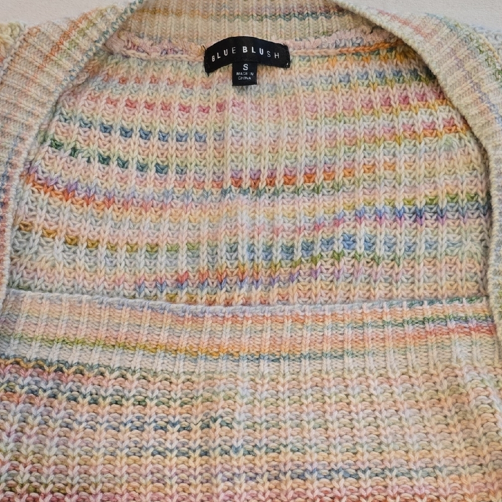 Blue Blush Pastel Knit Women's Sweater - Picture 3 of 7